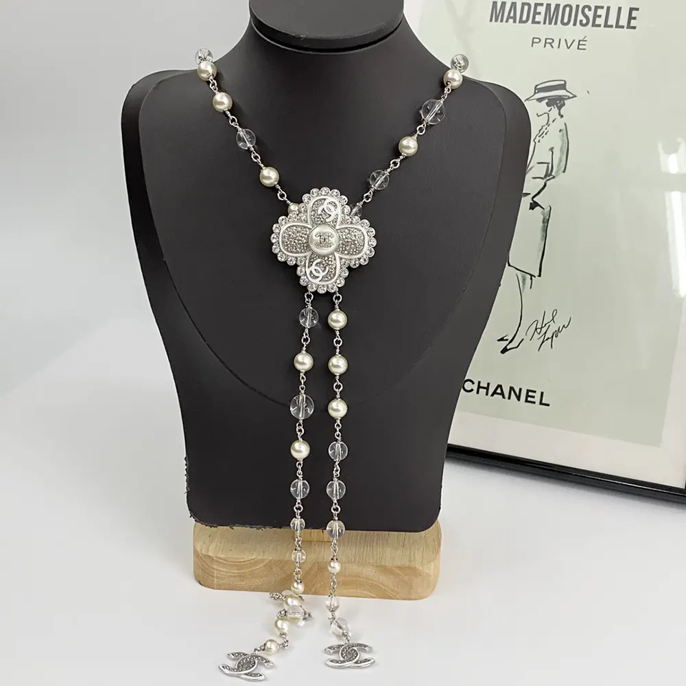 Chanel Women Necklace Metal Resin Glass Pearls Strass ABE880