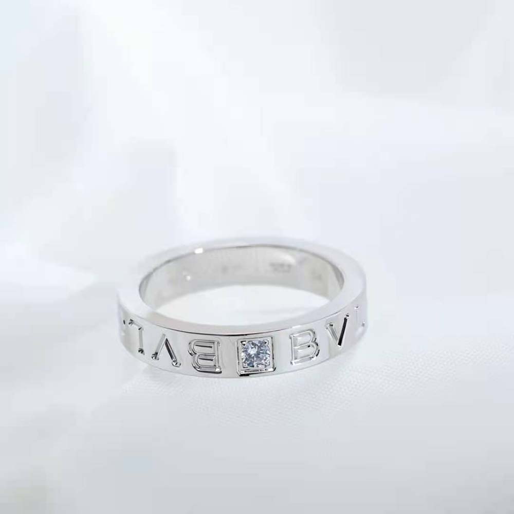 Bvlgari Women Bvlgari Bvlgari Ring 18 KT White Gold Ring with Diamond