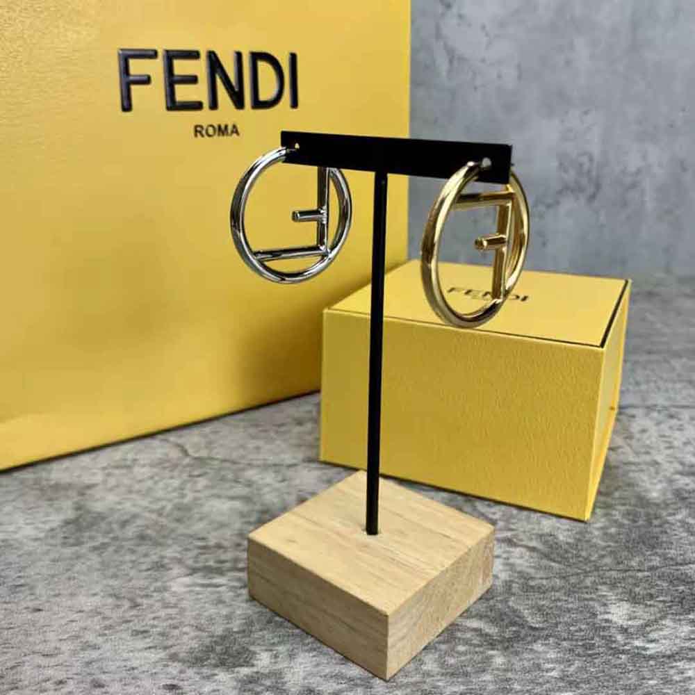 Fendi Women F Is Fendi Earrings Gold and Palladium Earrings