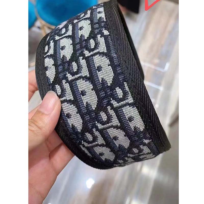 Dior Women D-Oblique Headband Navy Blue Cotton