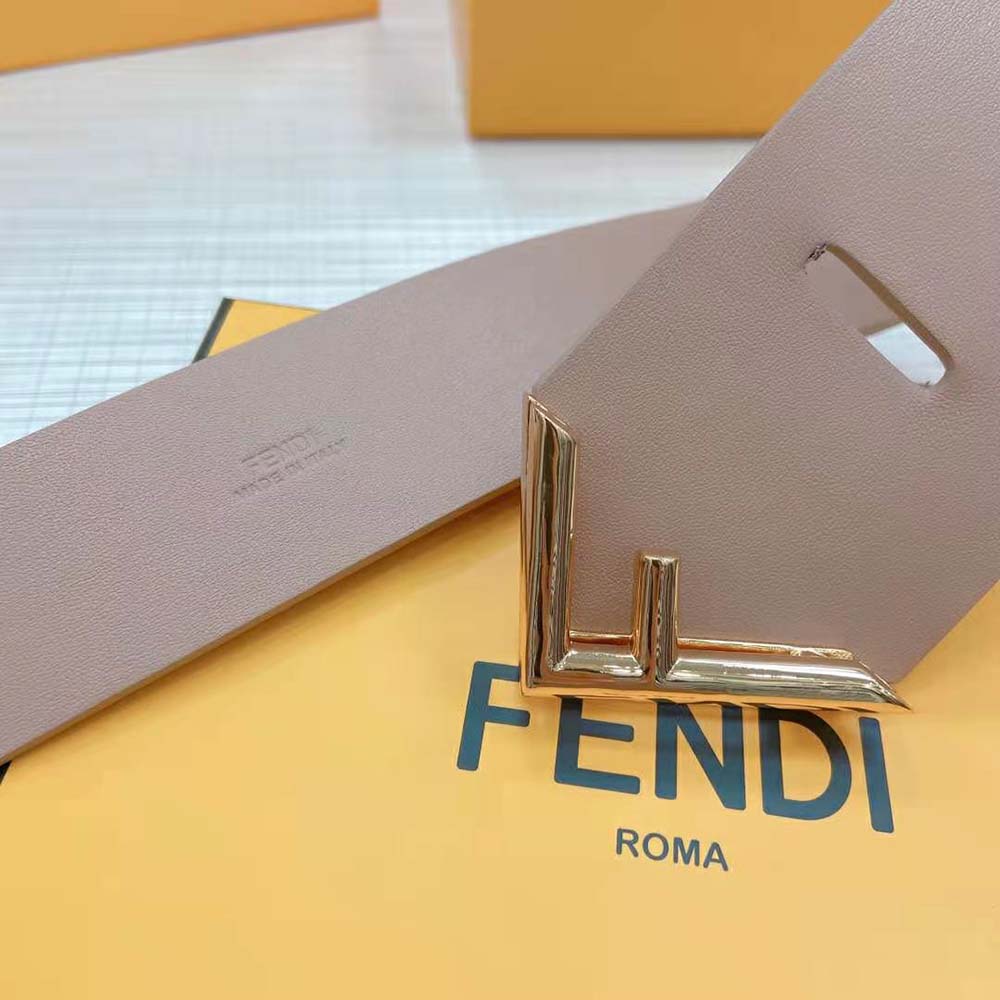 Fendi Women Beige Leather Belt