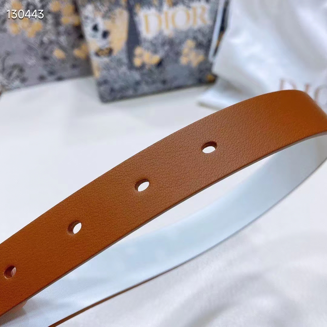 Dior Unisex CD Reversible Saddle Belt Golden Saddle Caramel Beige Smooth Calfskin