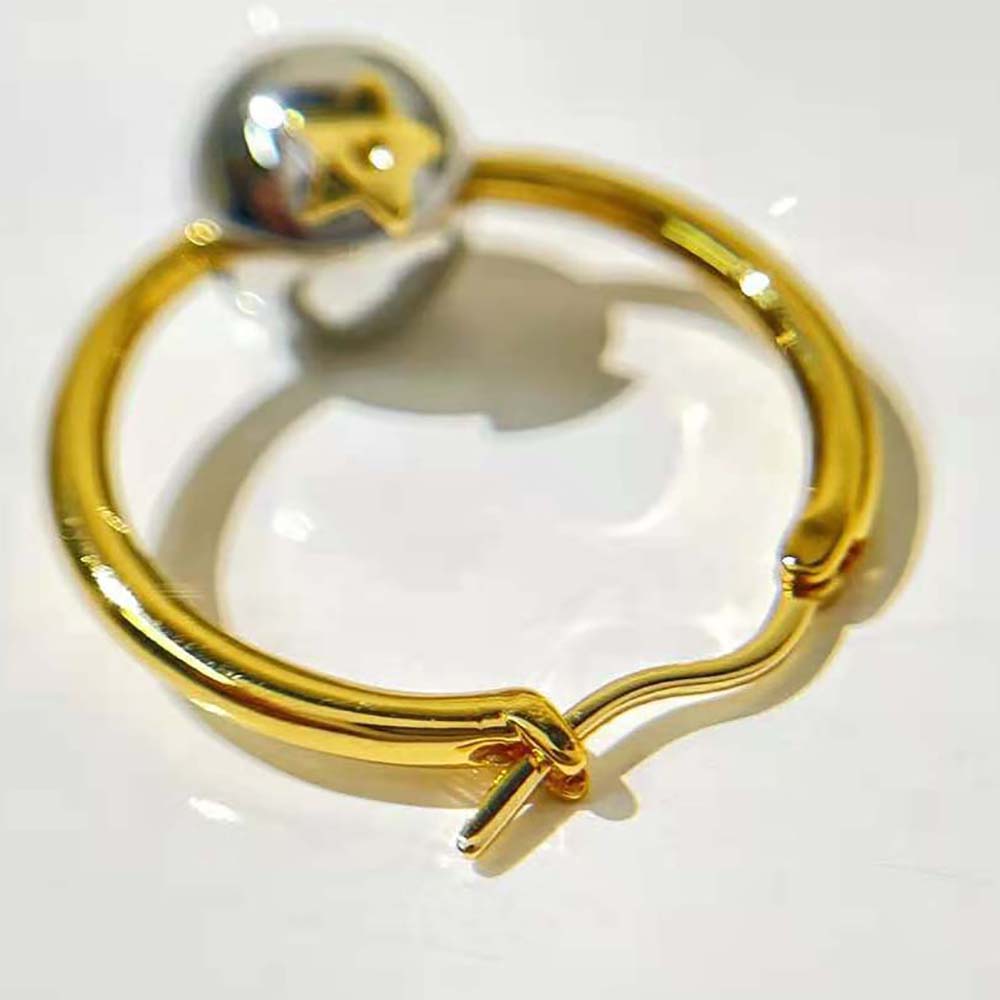 Dior Women Petit CD Earrings Gold-Finish and Palladium-Finish Metal