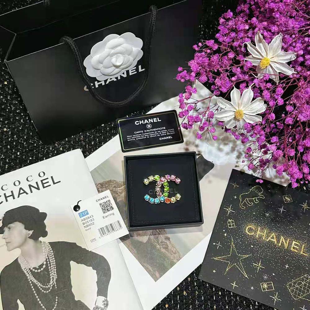 Chanel Women Brooch in Metal and Diamantés
