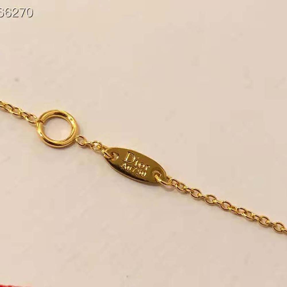 Dior Women Rose Des Vents Necklace Yellow Gold Diamonds and Mother-of-pearl