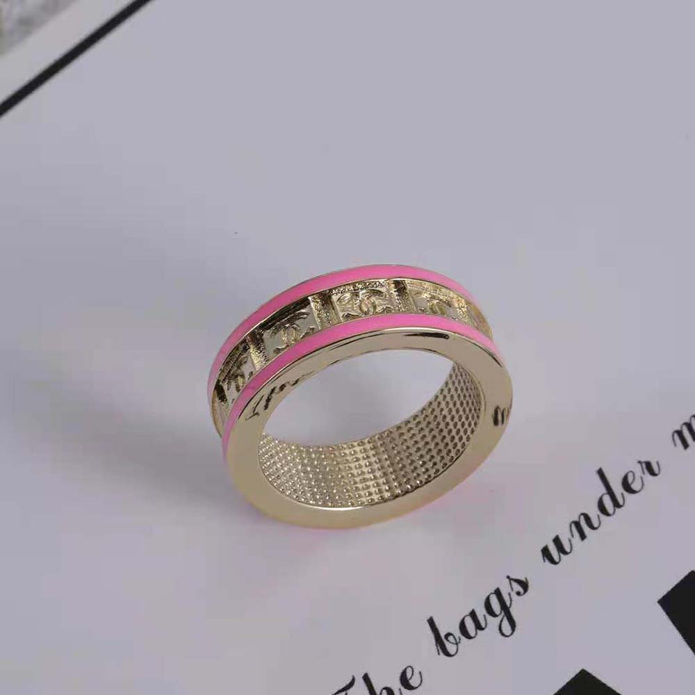 Chanel Women Ring in Metal-Pink