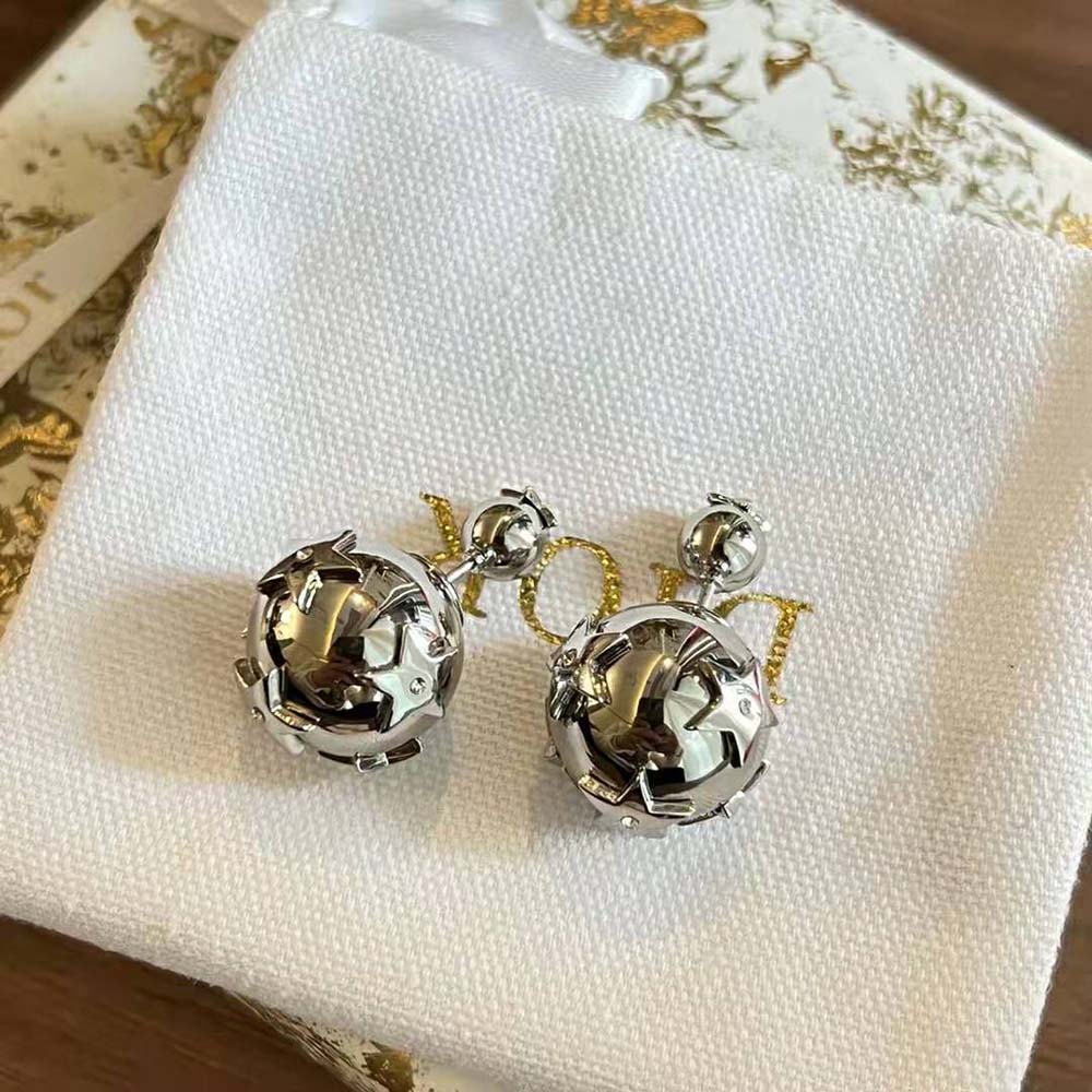 Dior Women Tribales Earrings Silver and Silver-Tone Crystals