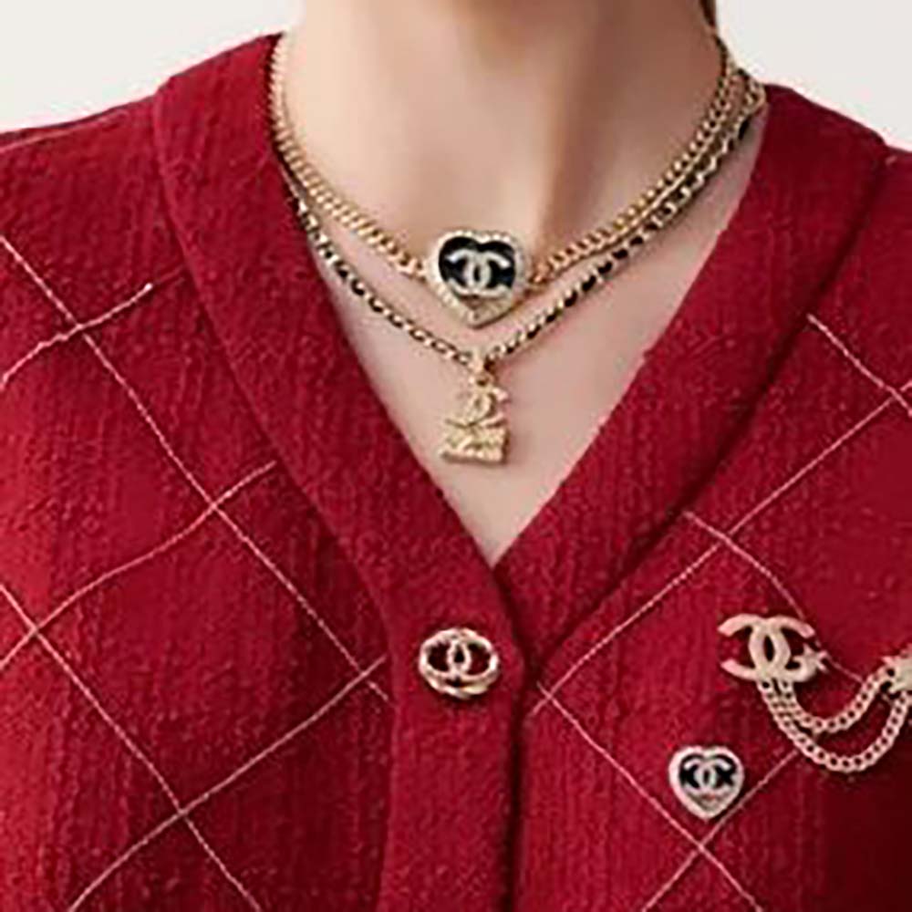 Chanel Women CC Brooch Metal Resin Diamantés Stars Gold Tone Metal