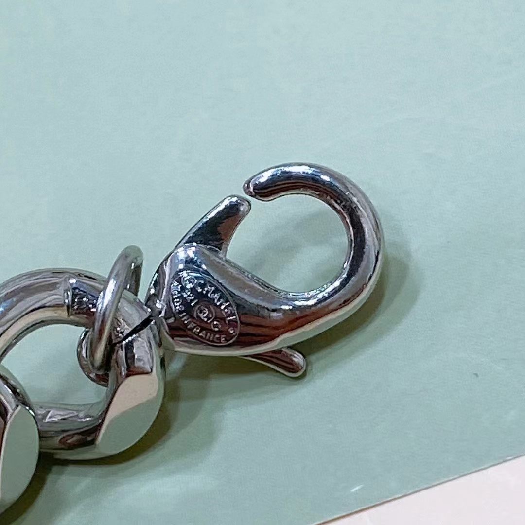 Chanel Women CC Chain Belt Metal Resin Glass Pearls Strass Silver Pearly White Crystal