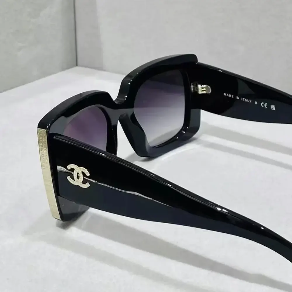 Chanel Women Rectangle Sunglasses Black Gold A71377X08101S2216