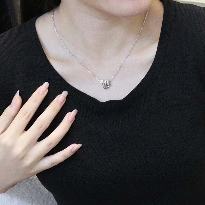 Chanel Women CC Étoile Filante Necklace 18K White Gold Diamonds