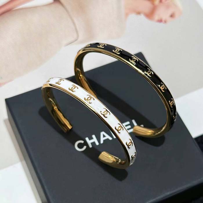 Chanel Women CC Cuff Metal Gold Black Ref. ABC986 B16125 NW383