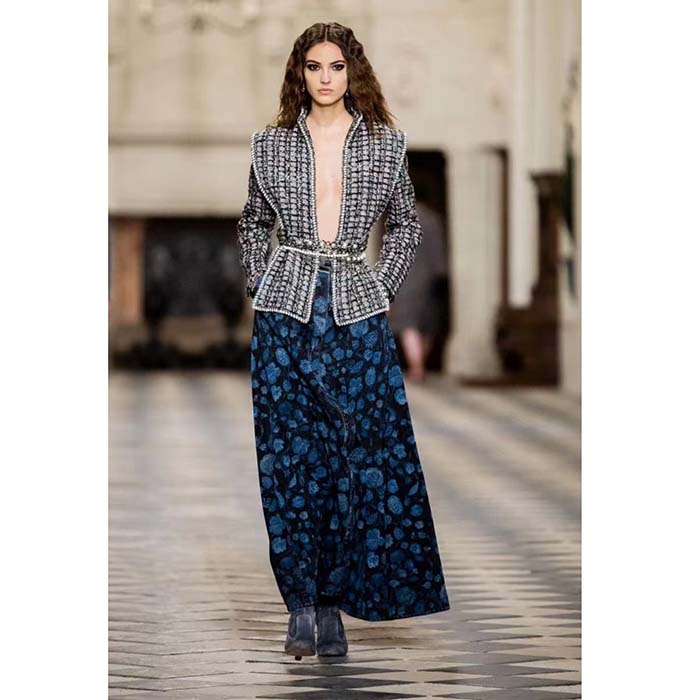 Chanel Women CC Chain Belt Metal Resin Glass Pearls Strass Silver Pearly White Crystal