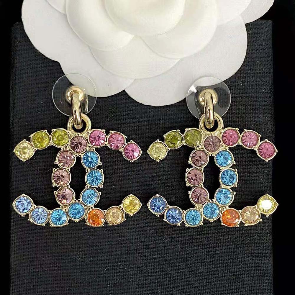 Chanel Women Pendant Earrings in Metal and Strass