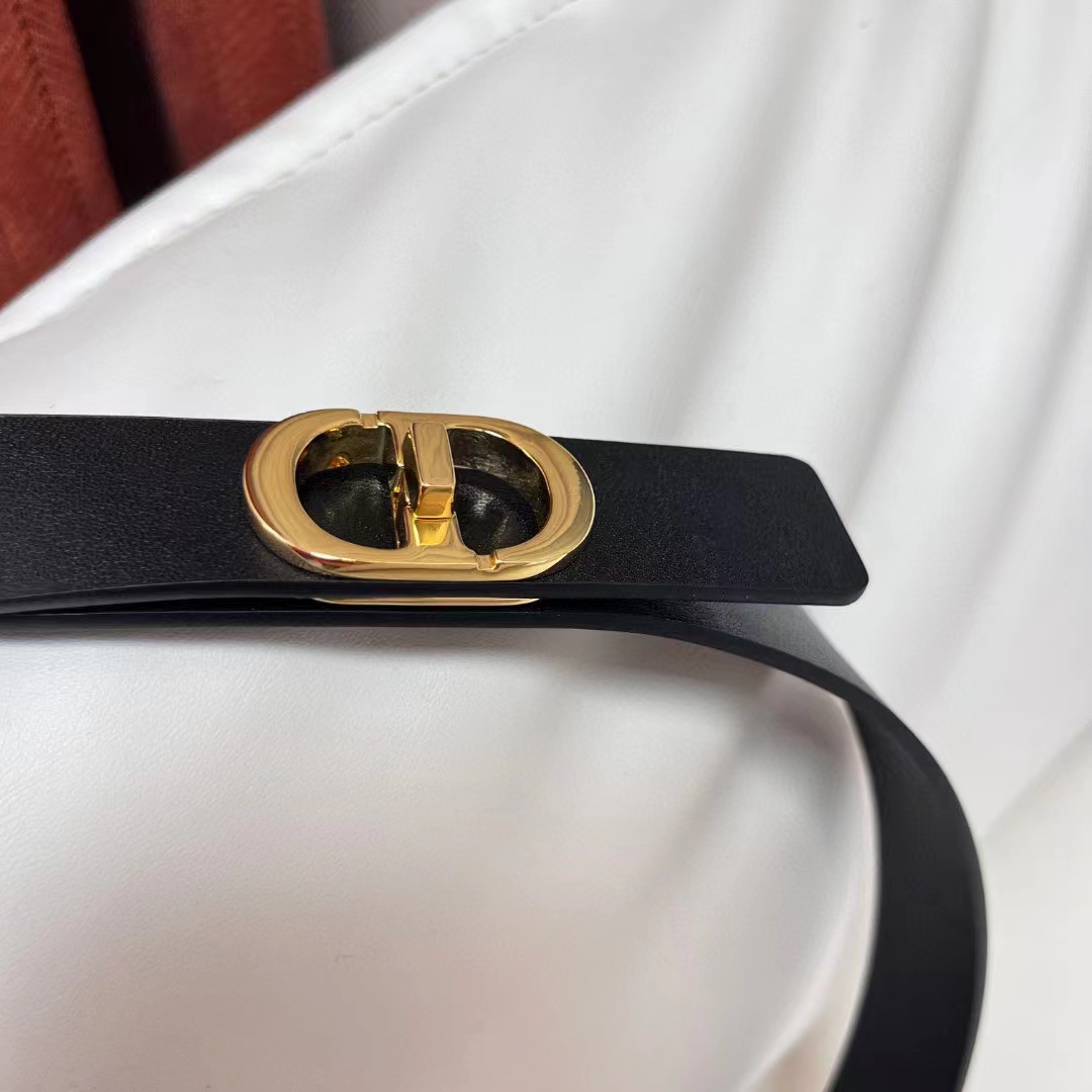 Dior Unisex CD 30 Montaigne Avenue Belt Black Ultrasmooth Calfskin 25 MM Width