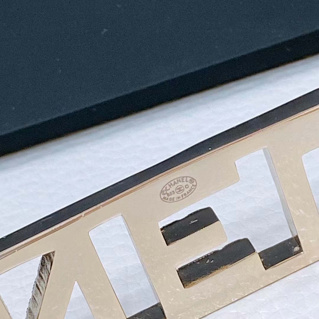 Chanel Women CC Chain Belt Lambskin Gold-Tone Metal Strass Black