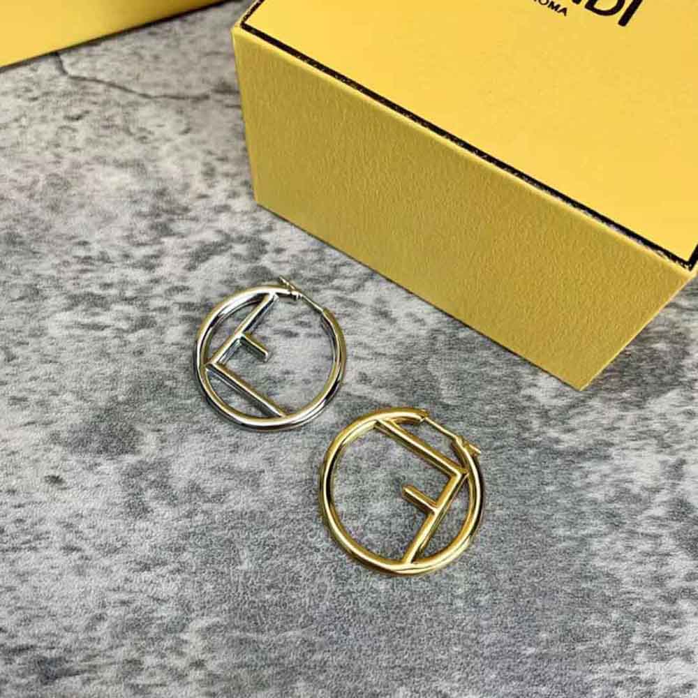 Fendi Women F Is Fendi Earrings Gold and Palladium Earrings