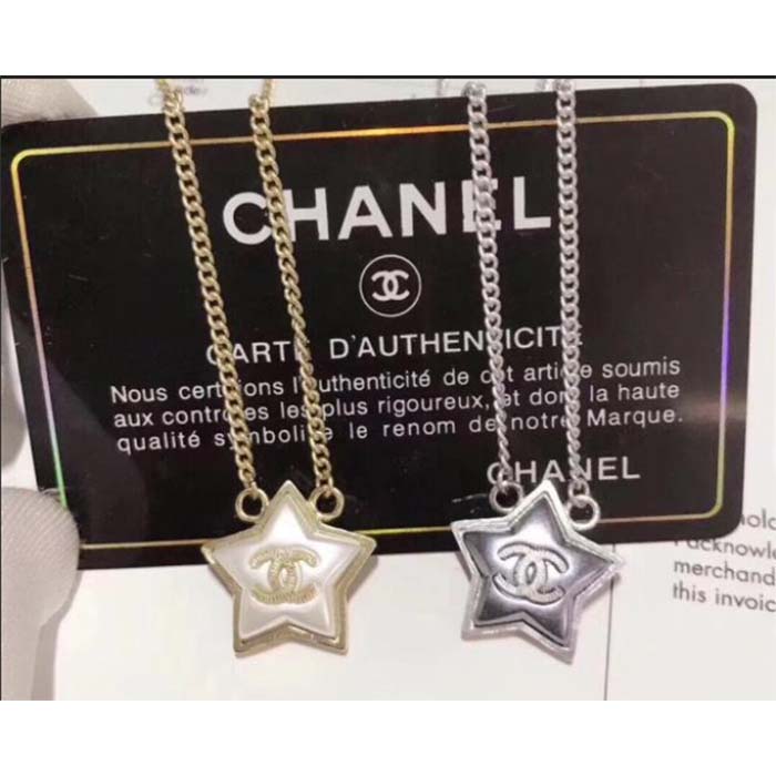 Chanel Women CC Necklace Gold Tone Metal