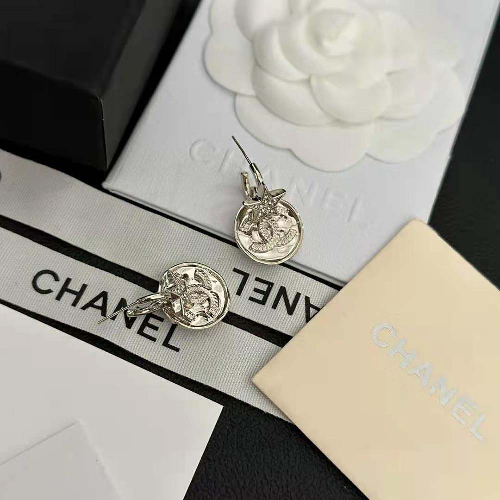 Chanel Women Pendant Earrings in Metal and Strass