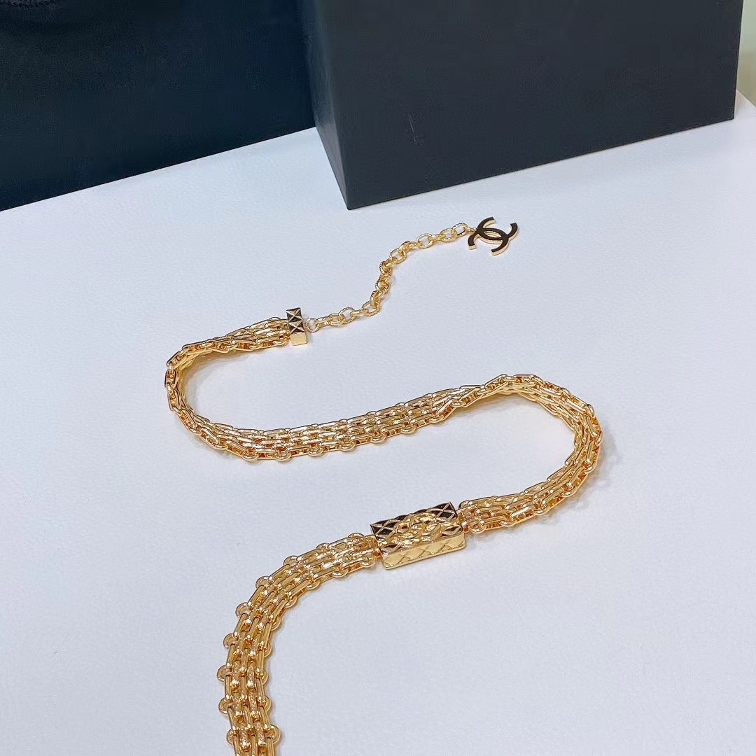 Chanel Women CC Chain Belt Metal Dark Gold