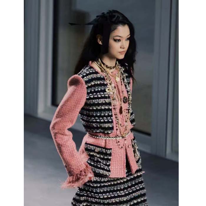 Chanel Women CC Belt Gold Tone Metal Black White Calfskin Lambskin Leather