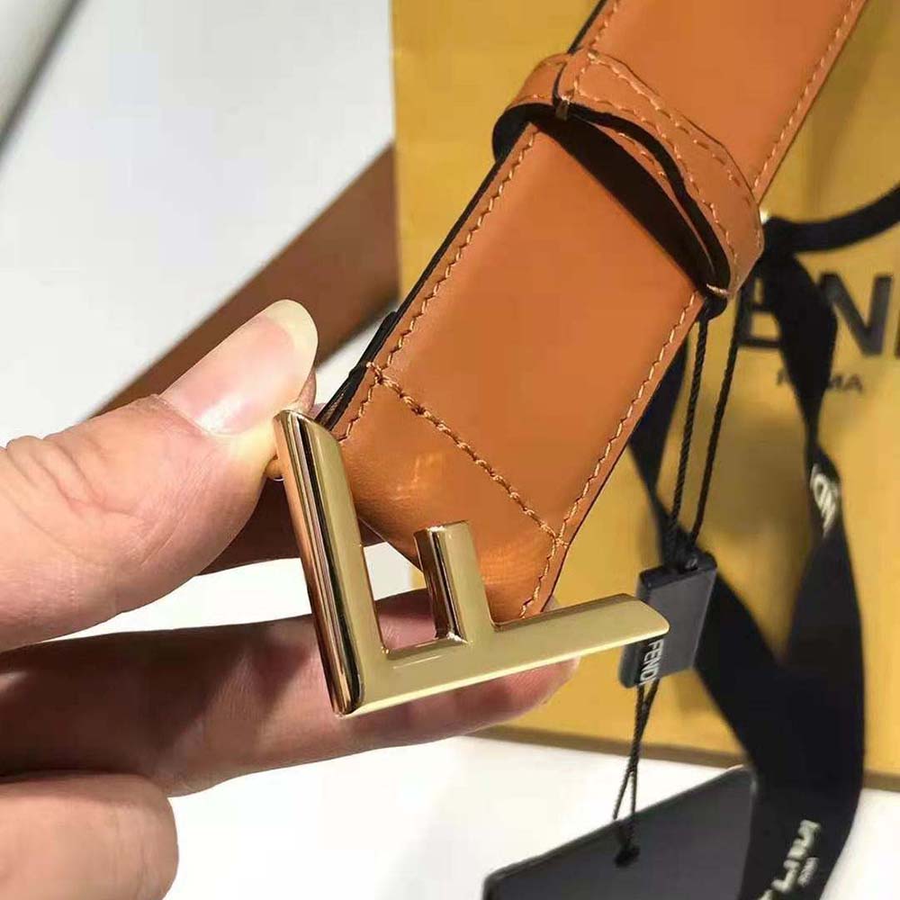 Fendi Women Brown Leather Belt