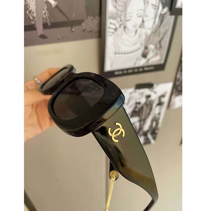 Chanel Women CC Square Sunglasses Acetate Black Ref.5487 C622/S8, A71510 X02016 S2218