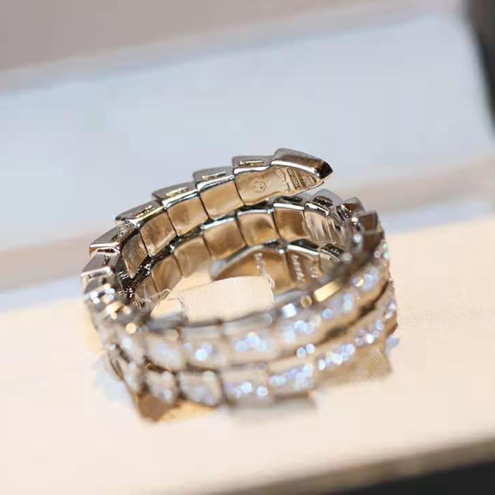 Bvlgari Women Serpenti Viper Two-coil 18 KT White Gold Ring