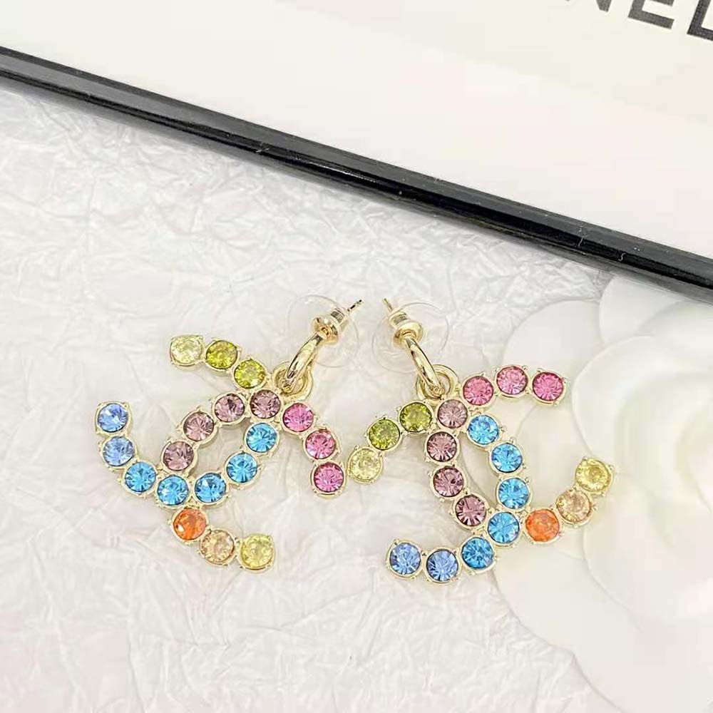 Chanel Women Pendant Earrings in Metal and Strass