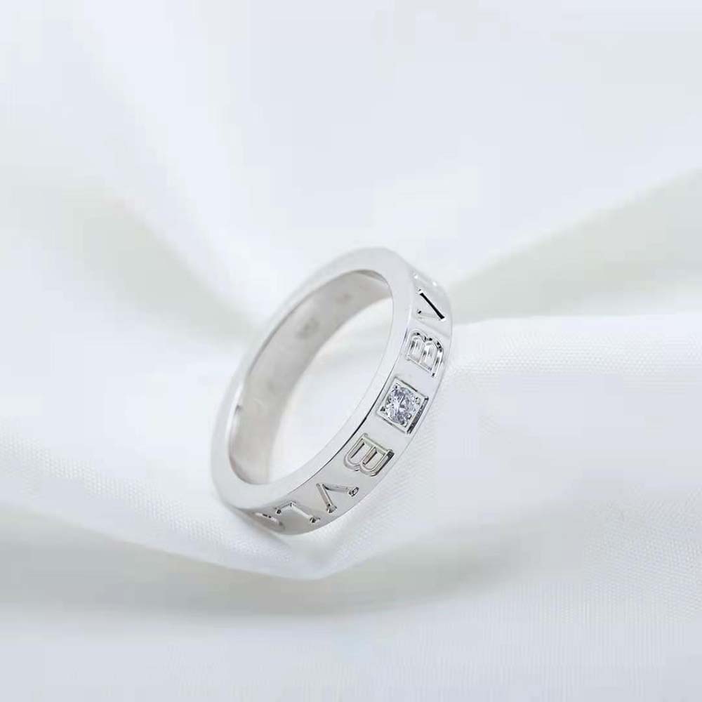 Bvlgari Women Bvlgari Bvlgari Ring 18 KT White Gold Ring with Diamond