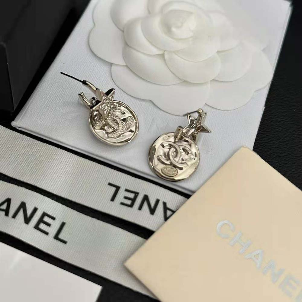Chanel Women Pendant Earrings in Metal and Strass