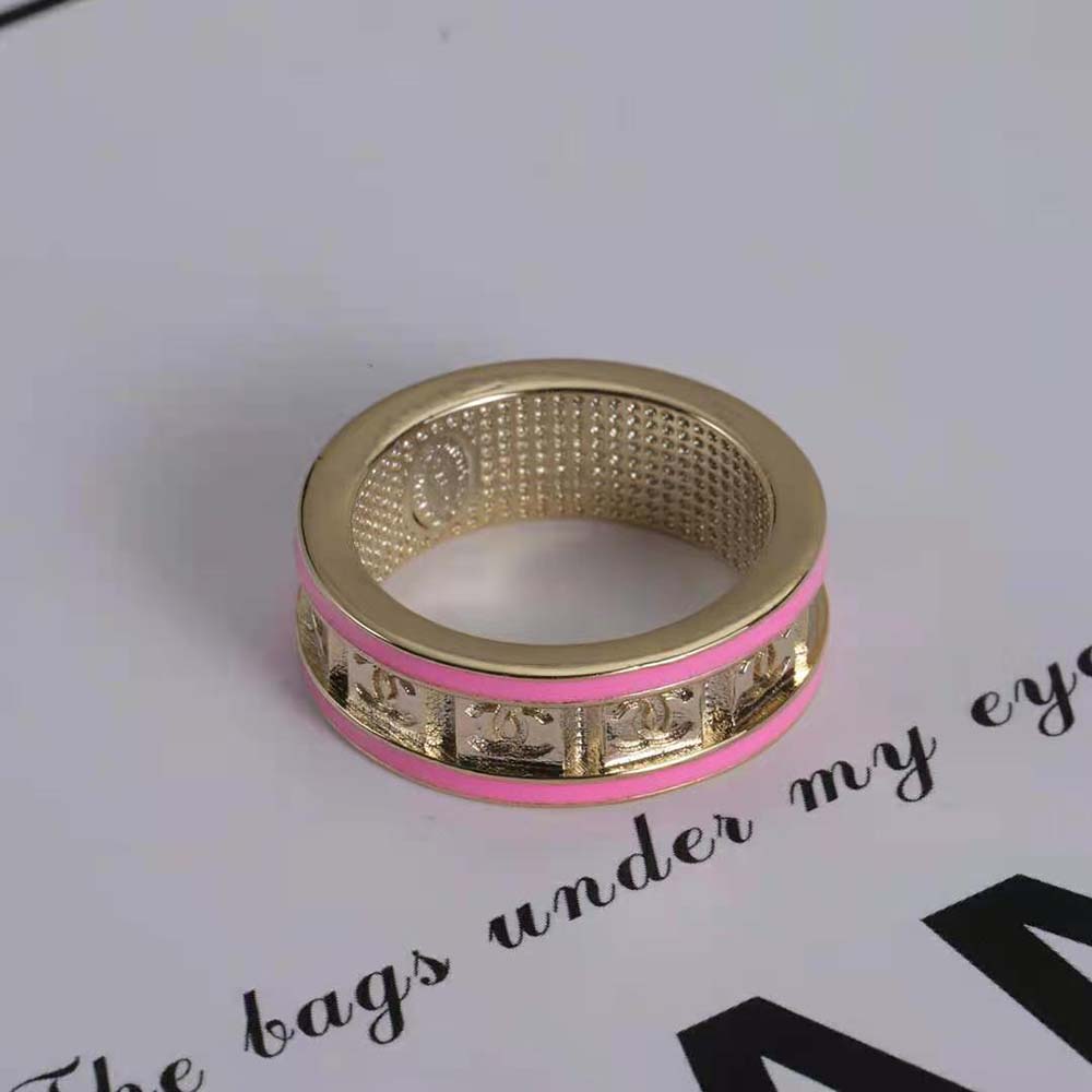 Chanel Women Ring in Metal-Pink