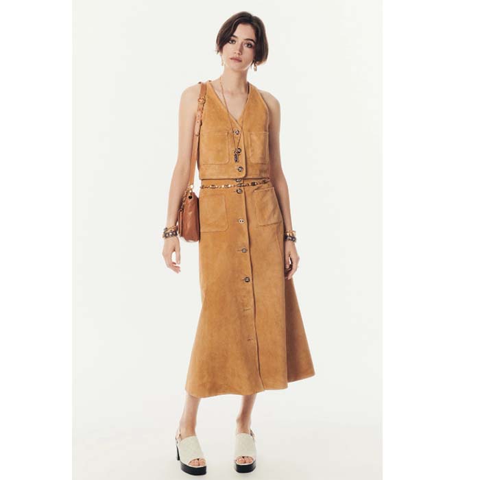 Chanel Women CC Chain Belt Metal Gold Blue Ref. ABC749 B15375 NU456