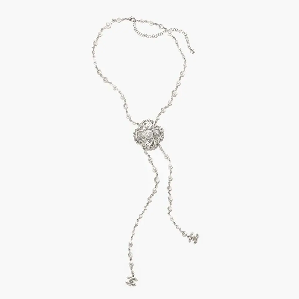 Chanel Women Necklace Metal Resin Glass Pearls Strass ABE880