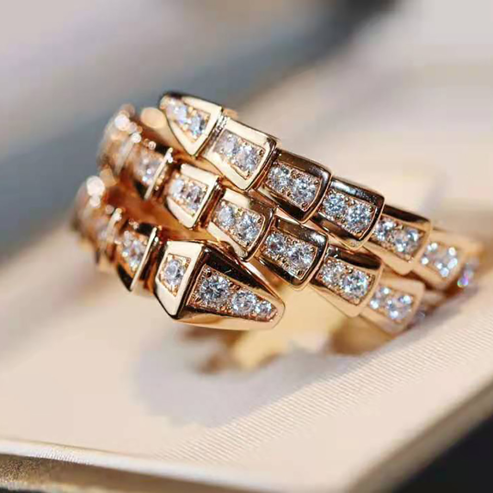 Bvlgari Women Serpenti Viper Two-coil 18 KT Rose Gold Ring