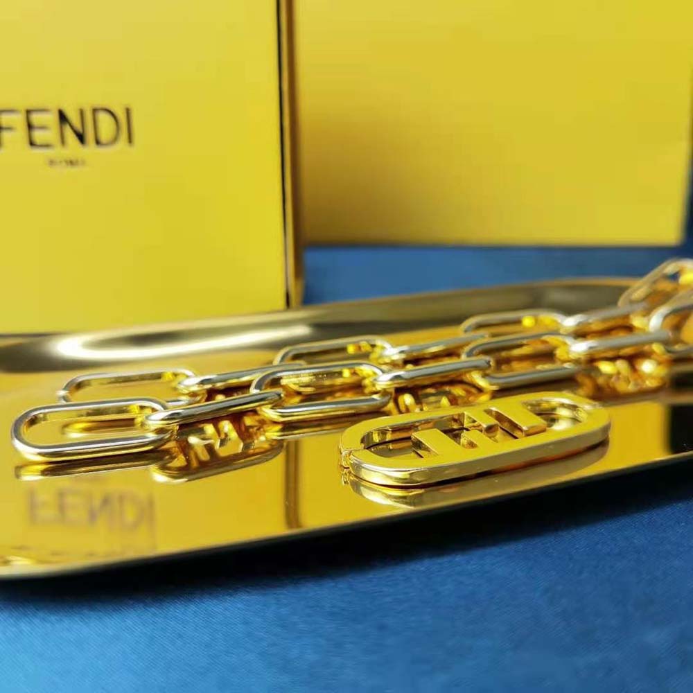 Fendi Women Necklace with Fendi OLock Mesh and Oval Clip