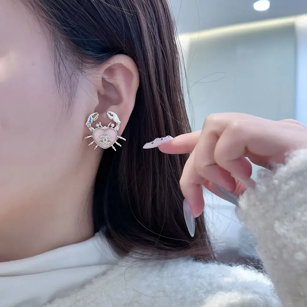 Chanel Women Stud Earrings Metal Glass Resin Strass ABF075