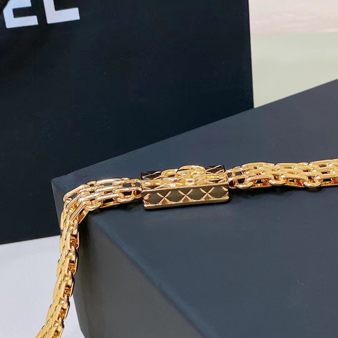 Chanel Women CC Chain Belt Metal Dark Gold