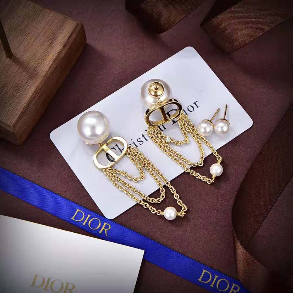 Dior Women Tribales Earrings Gold-Finish Metal