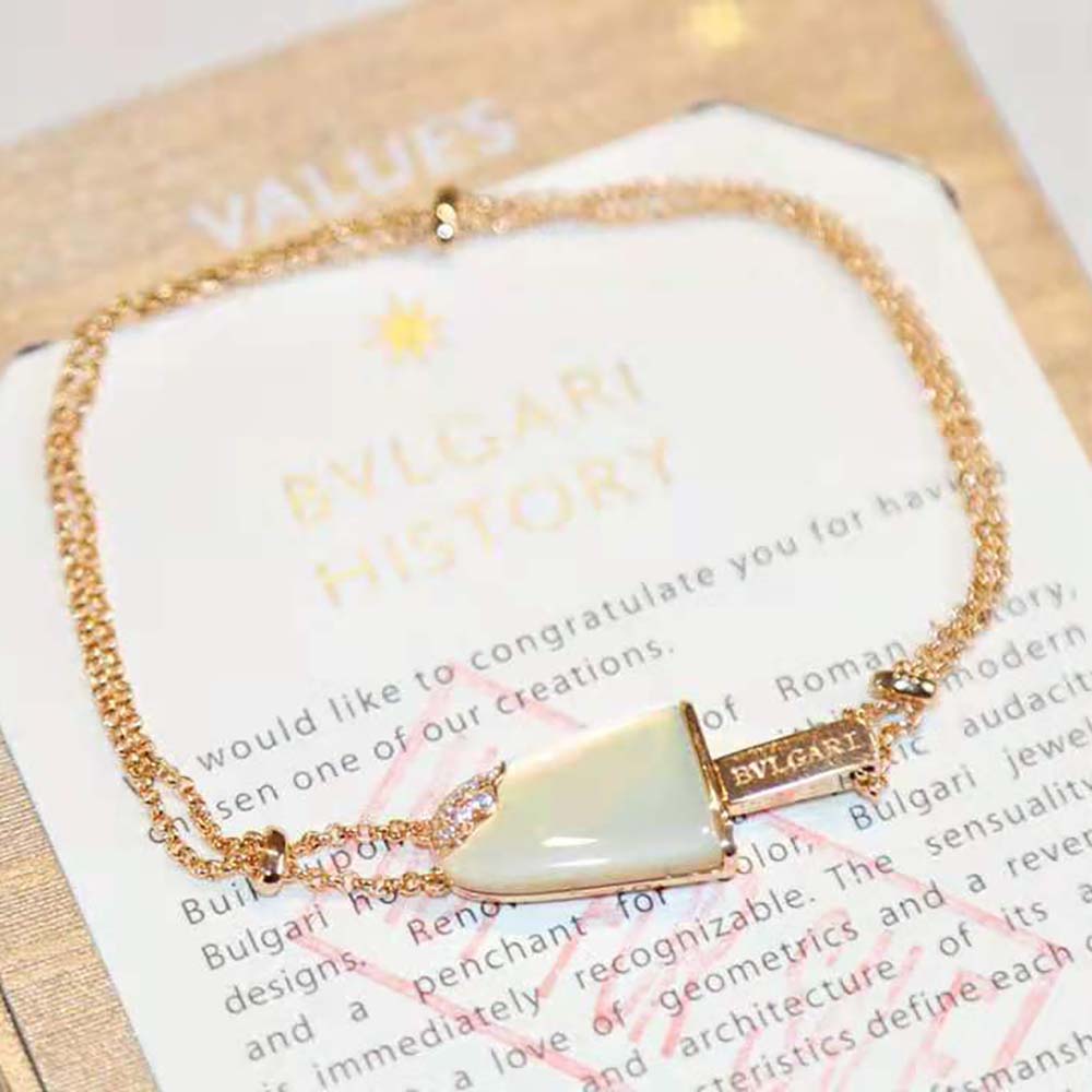 Bvlgari Women BVLGARI BVLGARI Gelati 18 KT Rose Gold Soft Bracelet-White