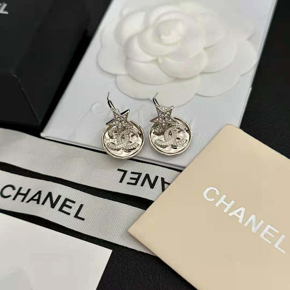 Chanel Women Pendant Earrings in Metal and Strass