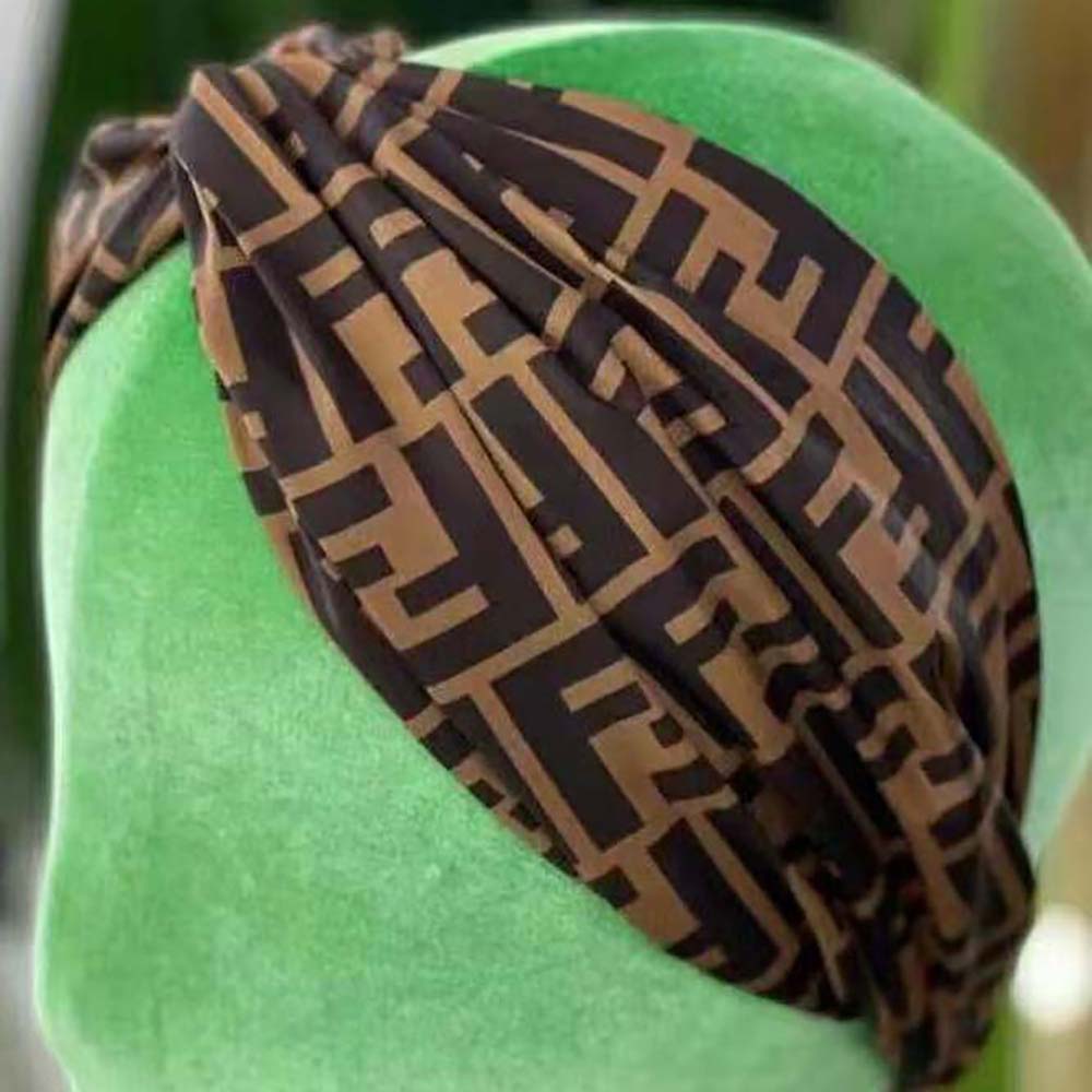 Fendi Women FF Band FF Band Brown Silk Bandeau Top