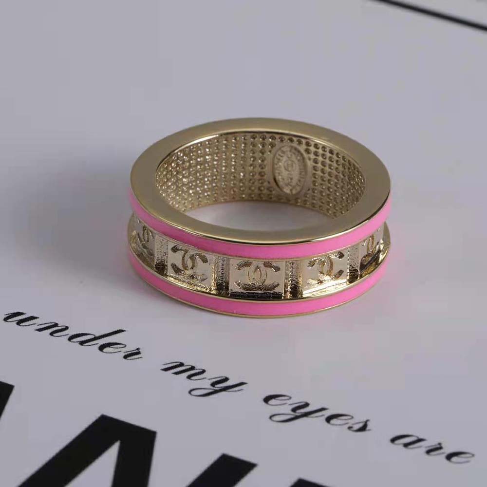 Chanel Women Ring in Metal-Pink
