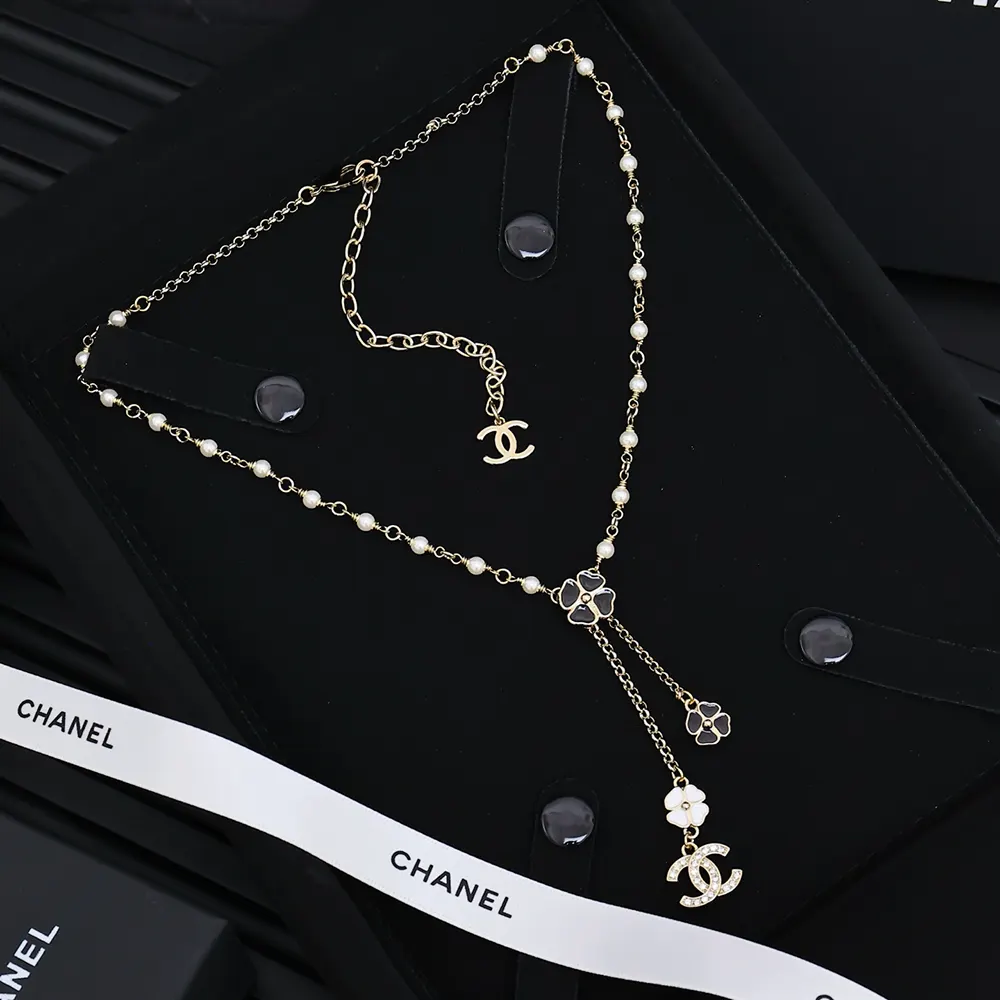 Chanel Women Pendant Necklace Metal Glass Pearls Resin Strass ABF533