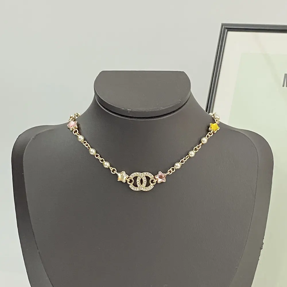 Chanel Women Choker Metal Glass Pearls Strass ABF193