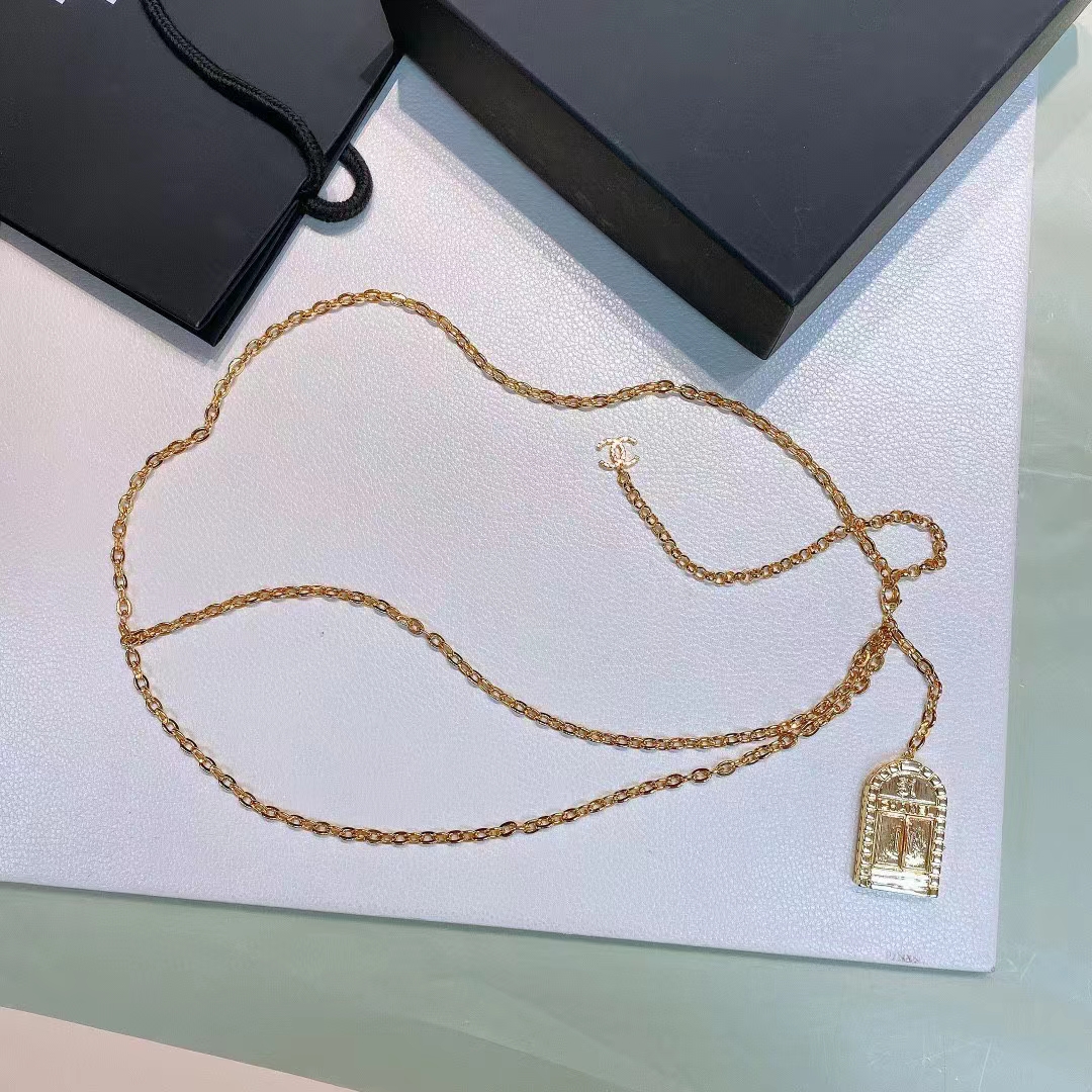 Chanel Women CC Chain Belt Metal Gold Tone Ruthenium