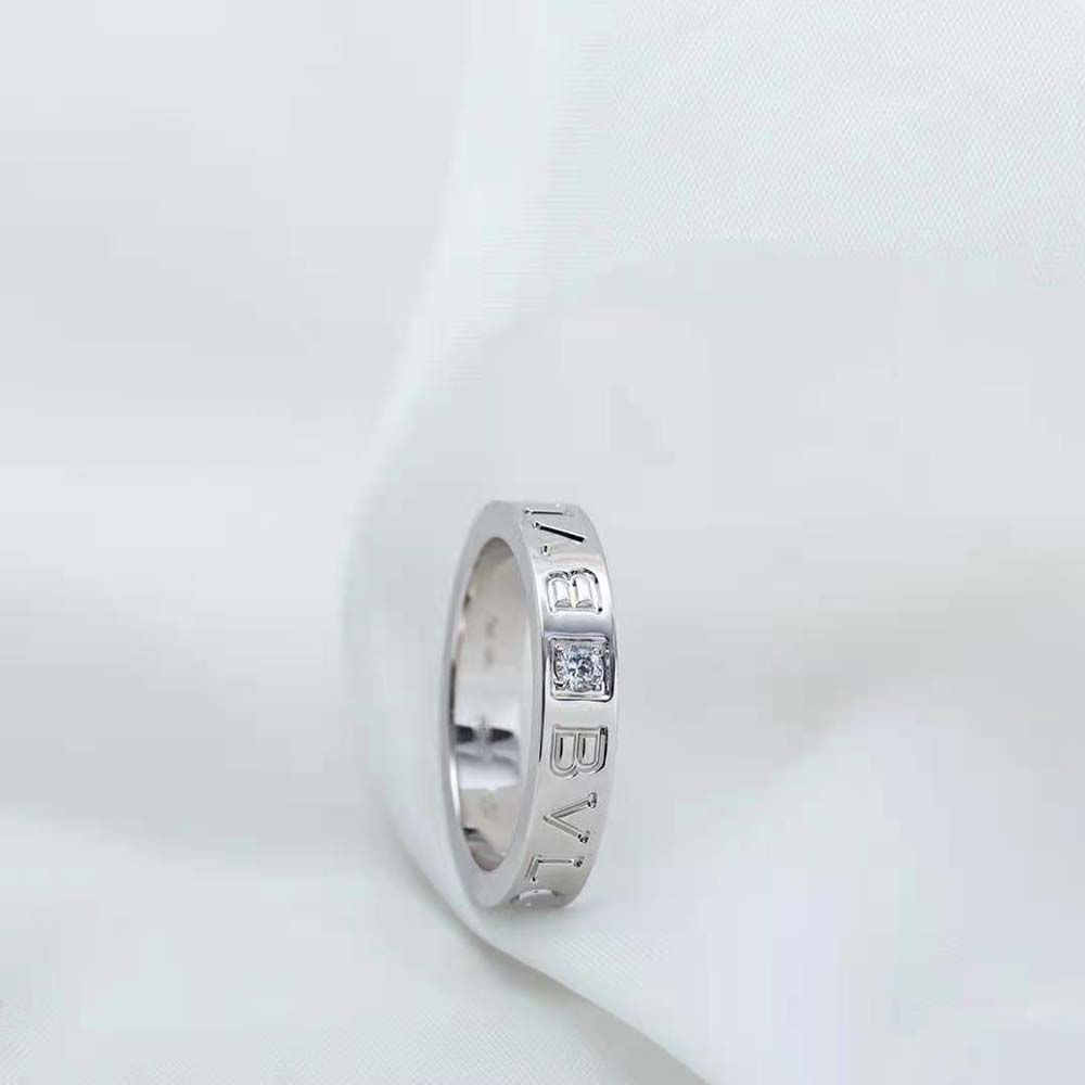 Bvlgari Women Bvlgari Bvlgari Ring 18 KT White Gold Ring with Diamond