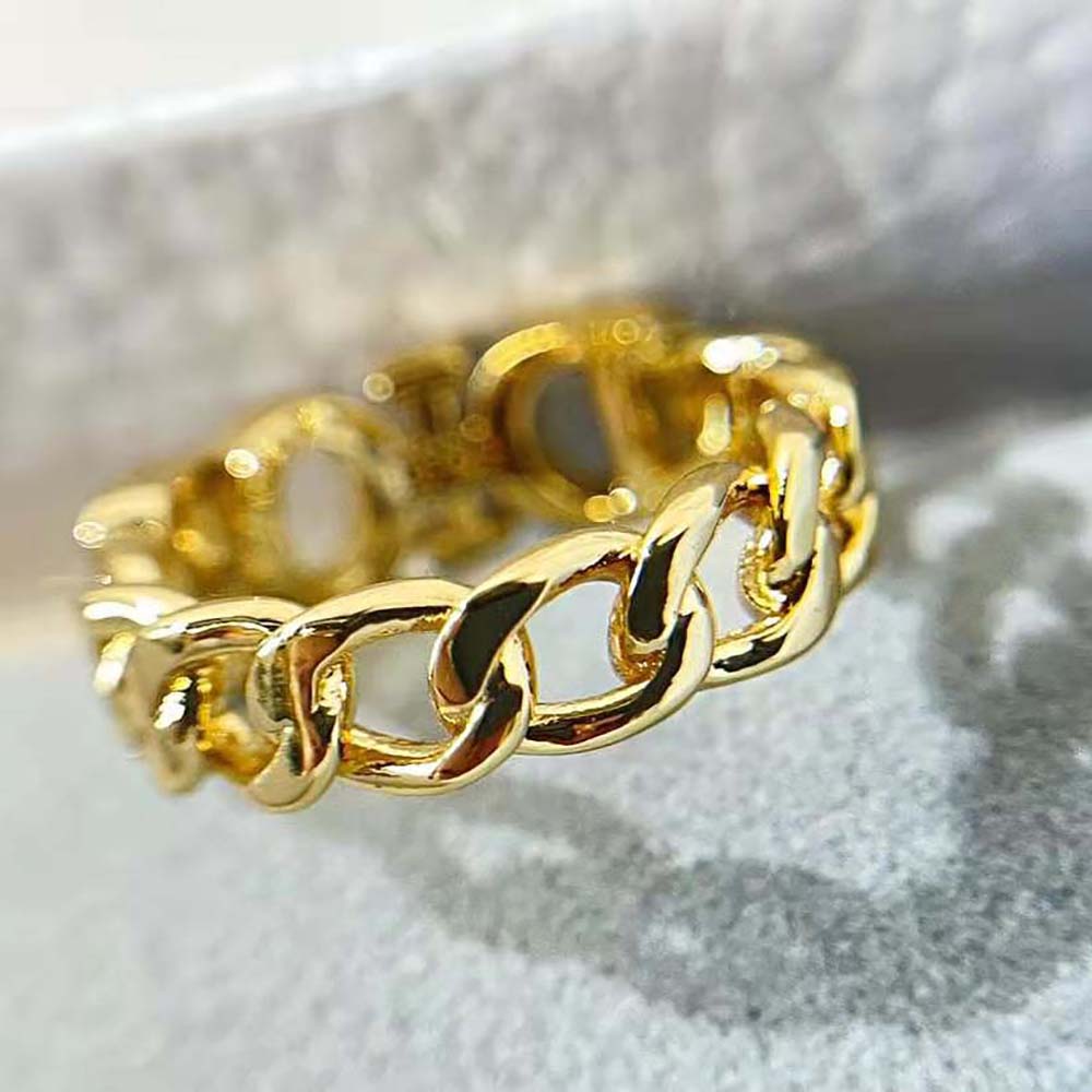 Dior Women Dio(r)evolution Ring Gold-Finish Metal and White Crystals