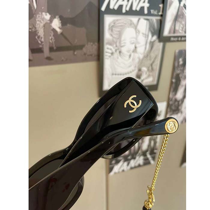 Chanel Women CC Square Sunglasses Acetate Black Ref.5487 C622/S8, A71510 X02016 S2218