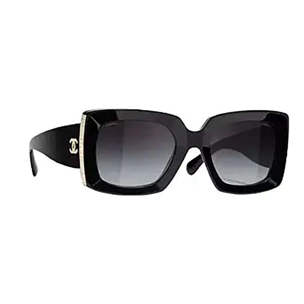 Chanel Women Rectangle Sunglasses Black Gold A71377X08101S2216